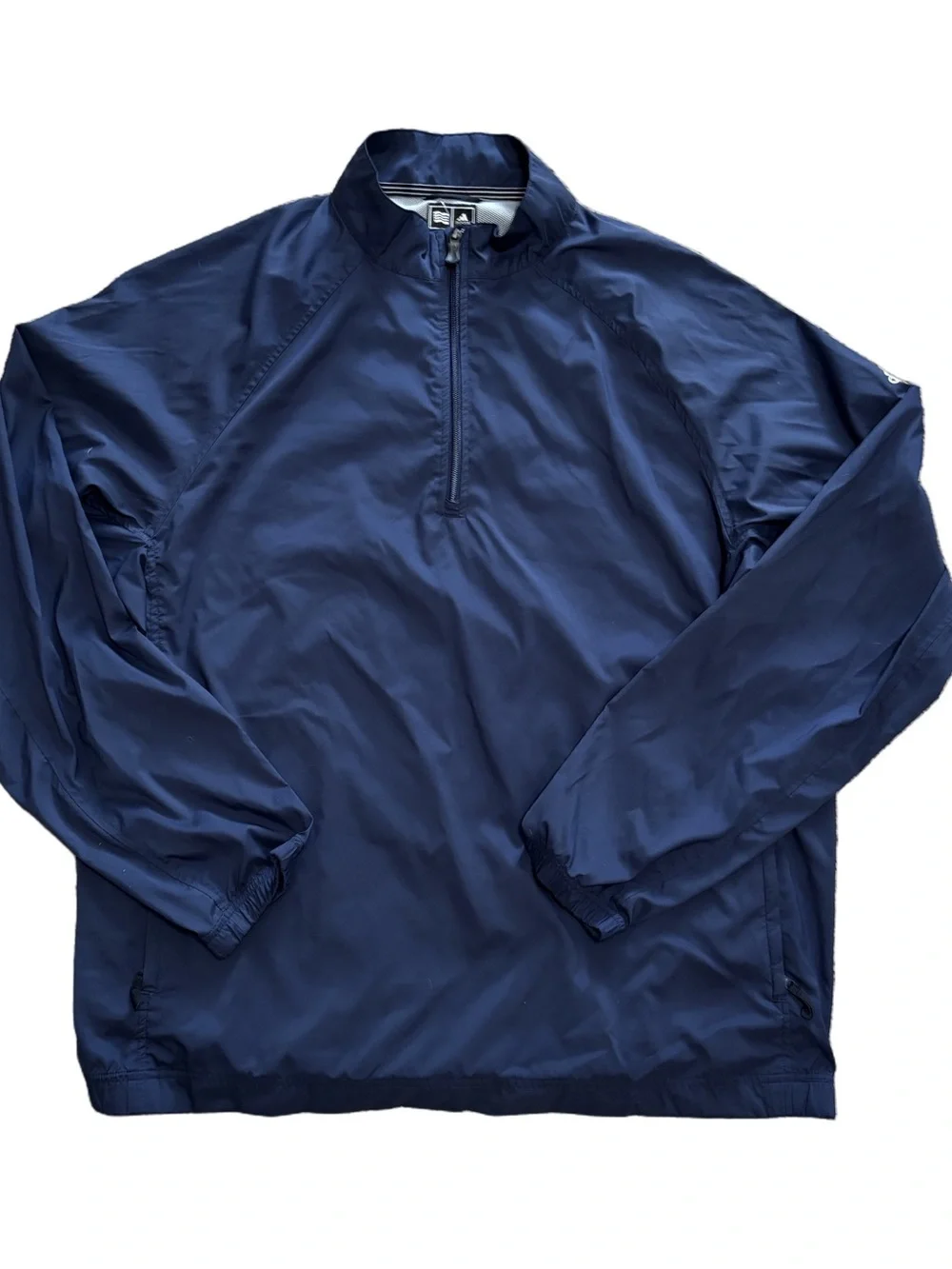 Adidas men’s Navy Windbreaker Pullover - quarter zip- XL